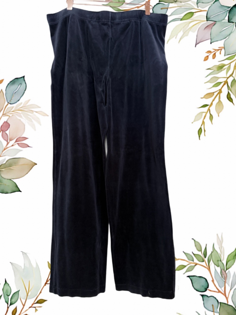 Men’s Navy Velour Track Suit Wide-Leg Pants (S) and Zipper Hoodie (L)